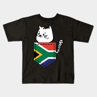 Patriotic Pocket Pussy - Cat Lover -  South African Patriot Kids T-Shirt